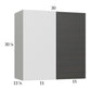 RTA Euro Cafe 30" x 30-1/4" Blind Corner Wall Cabinet