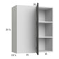 RTA Euro Cafe 30" x 35-1/4" Blind Corner Wall Cabinet with 1 Finished End Panel