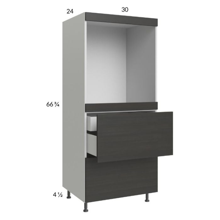 RTA Euro Cafe 30" x 71-1/4" Single Oven Cabinet with 2 Drawers and 1 Inner Drawer