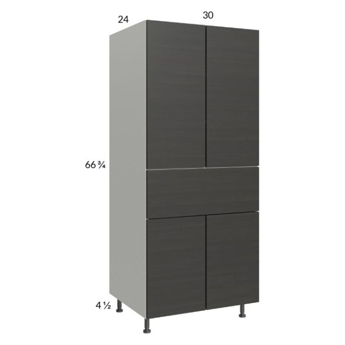 RTA Euro Cafe 30" x 71-1/4" Utility Cabinet with 2 Doors, 1 Drawer and 1 Finished End Panel