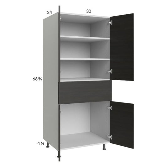 RTA Euro Cafe 30" x 71-1/4" Utility Cabinet with 2 Doors, 1 Drawer and 1 Finished End Panel