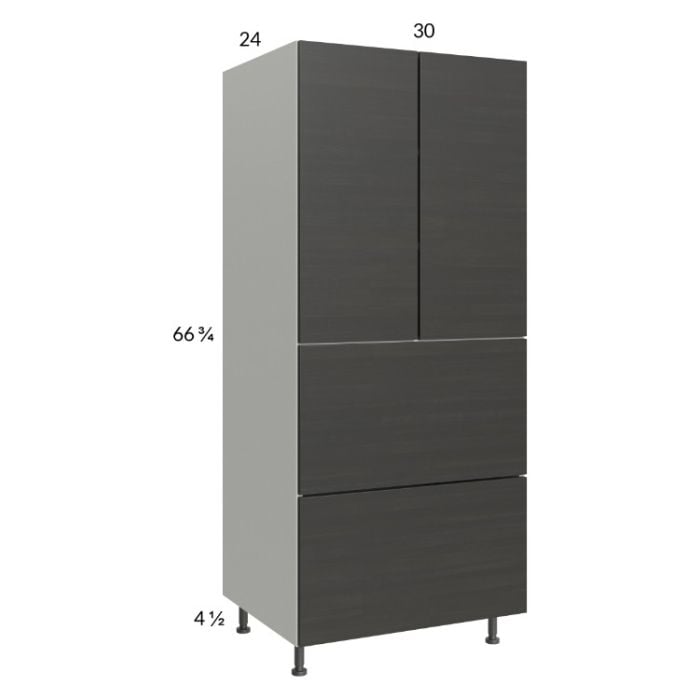 RTA Euro Cafe 30" x 71-1/4" Utility Cabinet with 2 Doors, 2 Drawers, and 1 Finished End Panel