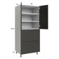 RTA Euro Cafe 30" x 71-1/4" Utility Cabinet with 2 Doors, 2 Drawers, and 1 Finished End Panel