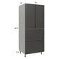 RTA Euro Cafe 30" x 71-1/4" Utility Cabinet with 2 Doors, 2 Drawers and 1 Inner Drawer