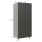 RTA Euro Cafe 30" x 71-1/4" Utility Cabinet with 2 Doors and 1 Finished End Panel