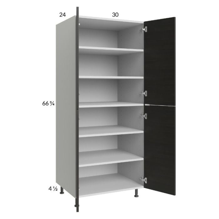 RTA Euro Cafe 30" x 71-1/4" Utility Cabinet with 2 Doors and 1 Finished End Panel
