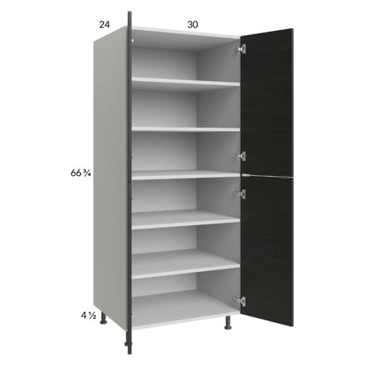 RTA Euro Cafe 30" x 71-1/4" Utility Cabinet with 2 Doors and 1 Finished End Panel