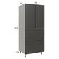RTA Euro Cafe 30" x 71-1/4" Utility Cabinet with 2 Doors and 2 Drawers