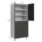 RTA Euro Cafe 30" x 71-1/4" Utility Cabinet with 2 Doors and 4 Drawers