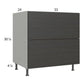 RTA Euro Cafe 33" 2-Drawer Base Cabinet with 1 Inner Drawer