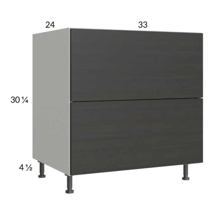 RTA Euro Cafe 33" 2-Drawer Base Cabinet with 1 Inner Drawer
