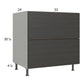 RTA Euro Cafe 33" 2-Drawer Base Cabinet with 1 Inner Drawer and 1 Finished End Panel