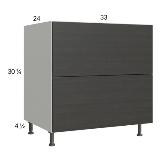RTA Euro Cafe 33" 2-Drawer Base Cabinet with 2 Finished End Panels