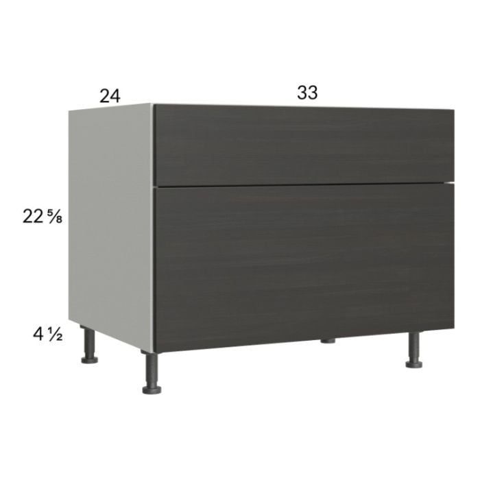RTA Euro Cafe 33" 2-Drawer Desk Base Cabinet with 1 Finished End Panel