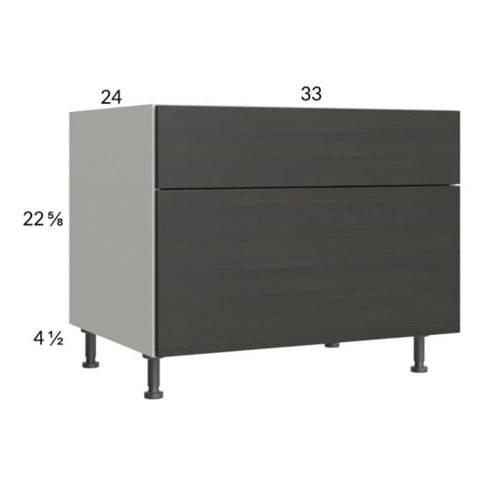 RTA Euro Cafe 33" 2-Drawer Desk Base Cabinet with 2 Finished End Panels