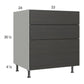 RTA Euro Cafe 33" 2-Drawer Range Base Cabinet with 1 False Drawer Front and 1 Finished End Panel