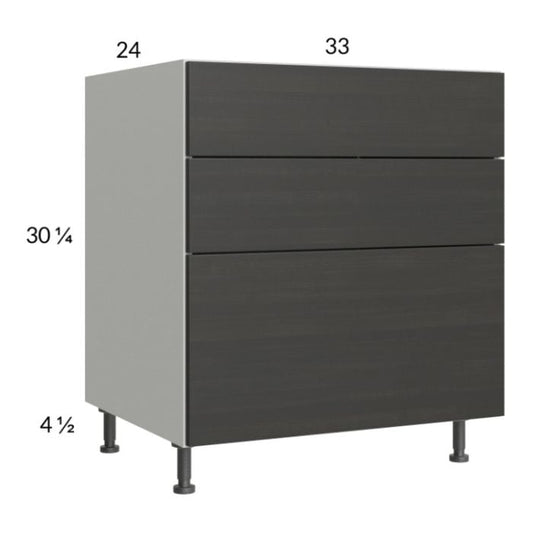 RTA Euro Cafe 33" 2-Drawer Range Base Cabinet with 1 False Drawer Front and 2 Finished End Panels