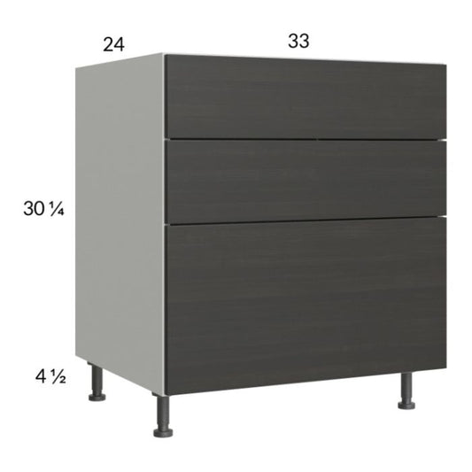 RTA Euro Cafe 33" 2-Drawer Range Base Cabinet with 1 False Drawer Front