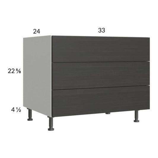 RTA Euro Cafe 33" 3-Drawer Desk Base Cabinet