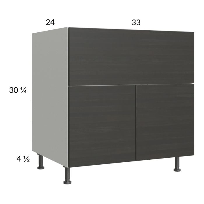 RTA Euro Cafe 33” Farm Sink Base Cabinet with 1 Finished End Panel