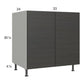 RTA Euro Cafe 33" Full Height Door Base Cabinet with 2 Finished End Panels