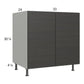 RTA Euro Cafe 33" Full Height Door Sink Base Cabinet with 1 Finished End Panel