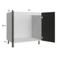 RTA Euro Cafe 33" Full Height Door Sink Base Cabinet with 1 Finished End Panel