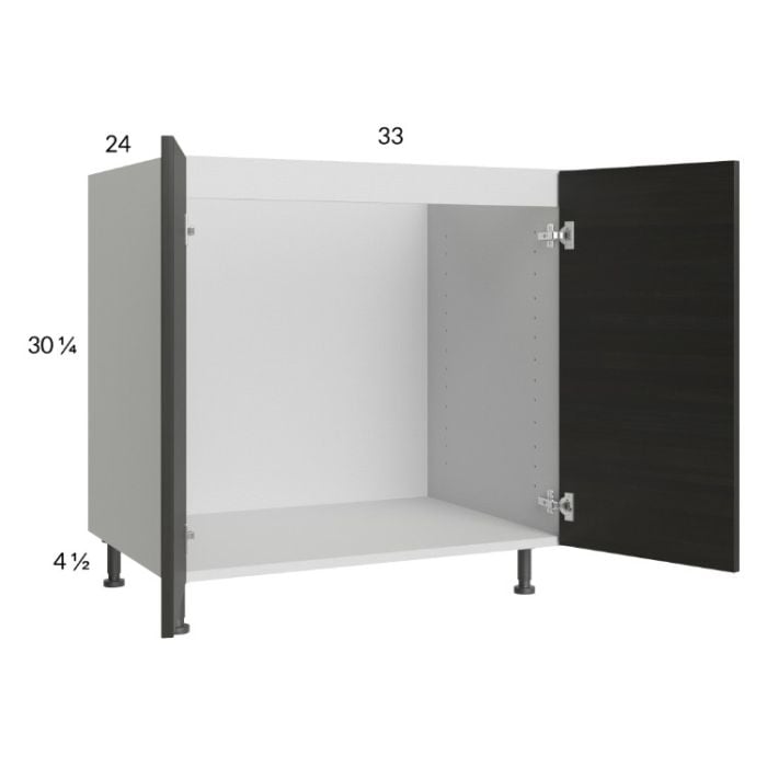 RTA Euro Cafe 33" Full Height Door Sink Base Cabinet with 1 Finished End Panel
