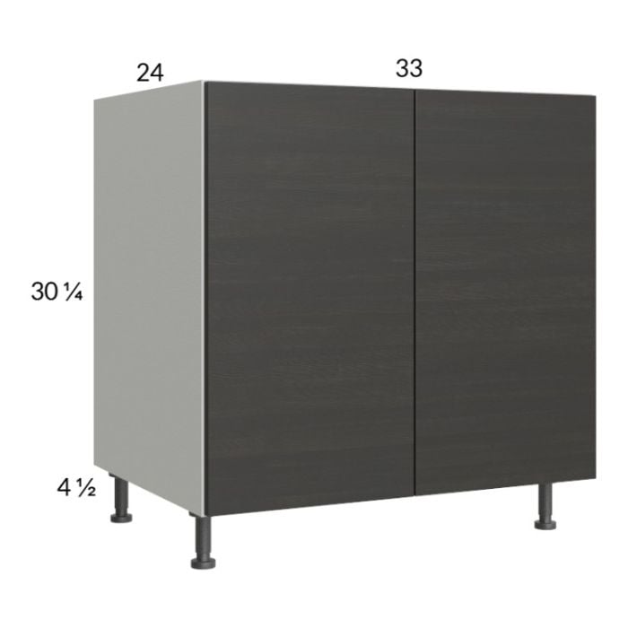 RTA Euro Cafe 33" Full Height Door Sink Base Cabinet with 2 Finished End Panels