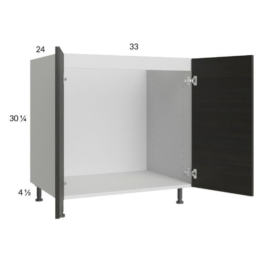 RTA Euro Cafe 33" Full Height Door Sink Base Cabinet with 2 Finished End Panels