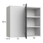 RTA Euro Cafe 33" x 30-1/4" Blind Corner Wall Cabinet with 2 Finished End Panels