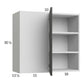 RTA Euro Cafe 33" x 30-1/4" Blind Corner Wall Cabinet