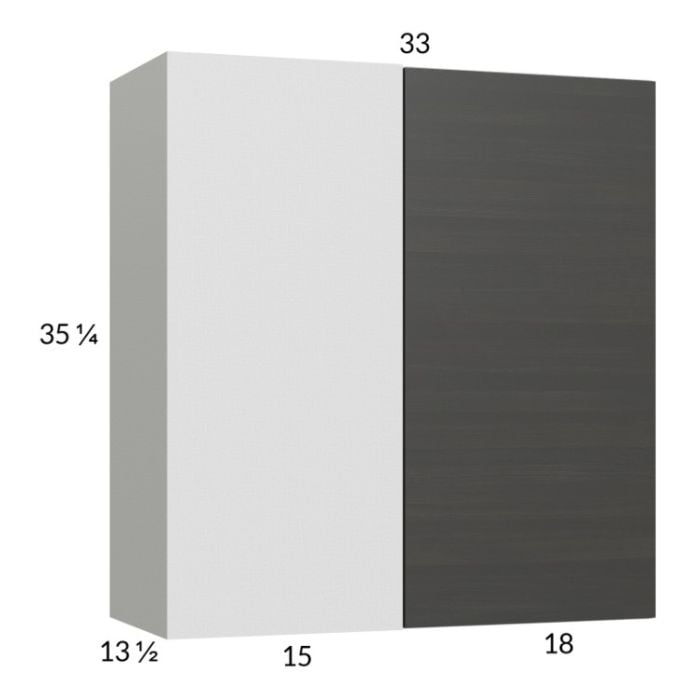 RTA Euro Cafe 33" x 35-1/4" Blind Corner Wall Cabinet with 1 Finished End Panel