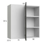 RTA Euro Cafe 33" x 35-1/4" Blind Corner Wall Cabinet with 1 Finished End Panel