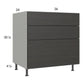 RTA Euro Cafe 36" 2-Drawer Range Base Cabinet with 1 False Drawer Front and 2 Finished End Panels