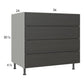 RTA Euro Cafe 36" 4-Drawer Base Cabinet with 1 Finished End Panel