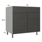 RTA Euro Cafe 36" Base Cabinet with 1 Finished End Panel