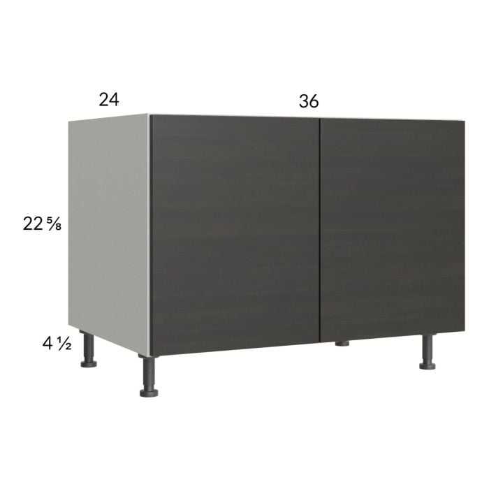 RTA Euro Cafe 36" Full Height Door Desk Base Cabinet with 1 Finished End Panel