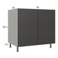 RTA Euro Cafe 36" Full Height Door Sink Base Cabinet with 1 Finished End Panel