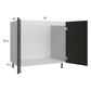 RTA Euro Cafe 36" Full Height Door Sink Base Cabinet with 1 Finished End Panel