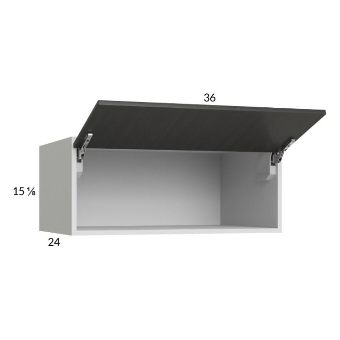 RTA Euro Cafe 36" x 15-1/8" x 24" Flip Up Door Wall Cabinet with 1 Finished End Panel