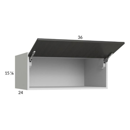 RTA Euro Cafe 36" x 15-1/8" x 24" Flip Up Door Wall Cabinet with 2 Finished End Panels