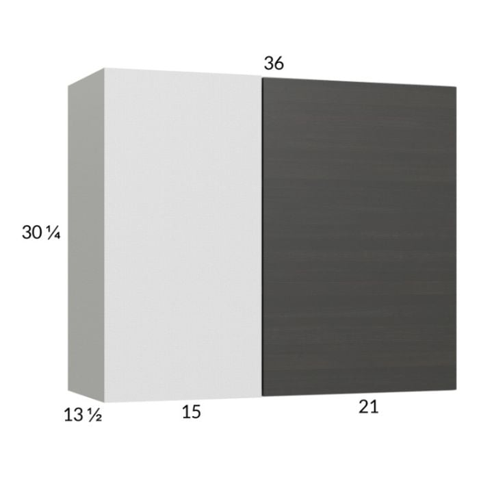 RTA Euro Cafe 36" x 30-1/4" Blind Corner Wall Cabinet with 1 Finished End Panel