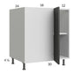 RTA Euro Cafe 37" - 40" Full Height Door Blind Base Corner Cabinet with 1 Finished End Panel