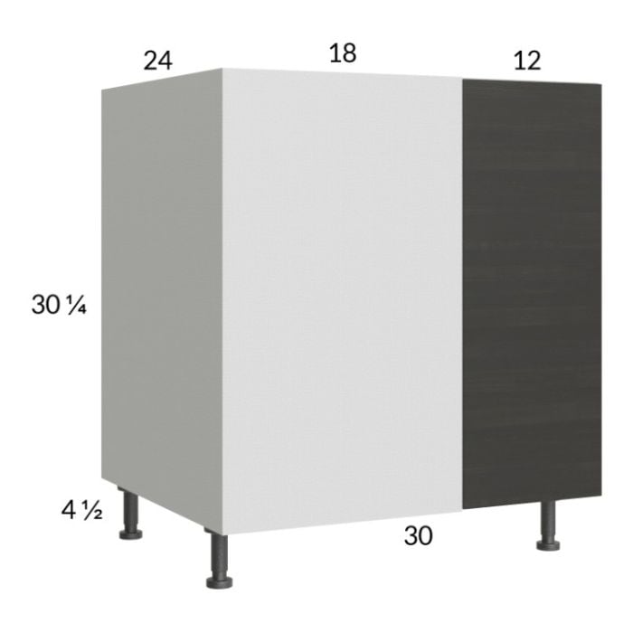 RTA Euro Cafe 37" - 40" Full Height Door Blind Base Corner Cabinet with 2 Finished End Panels
