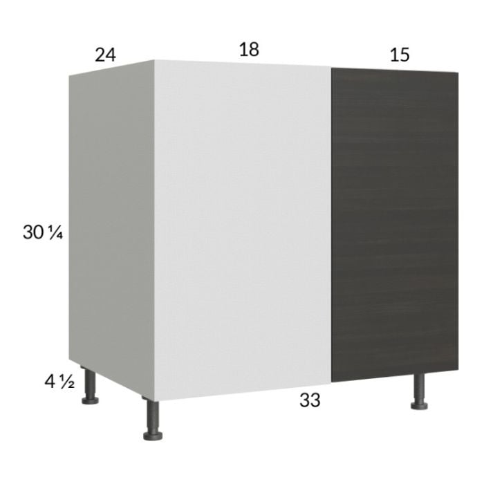 RTA Euro Cafe 40" - 43" Full Height Door Blind Base Corner Cabinet with 1 Finished End Panel