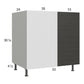 RTA Euro Cafe 40" - 43" Full Height Door Blind Base Corner Cabinet with 2 Finished End Panels