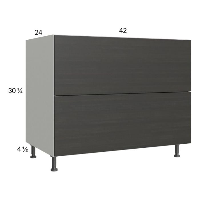 RTA Euro Cafe 42" 2-Drawer Base Cabinet with 1 Finished End Panel