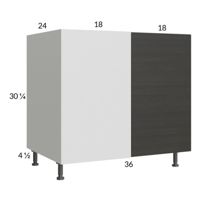 RTA Euro Cafe 43" - 46" Full Height Door Blind Base Corner Cabinet with 1 Finished End Panel