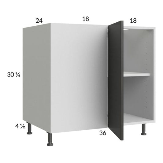 RTA Euro Cafe 43" - 46" Full Height Door Blind Base Corner Cabinet with 1 Finished End Panel
